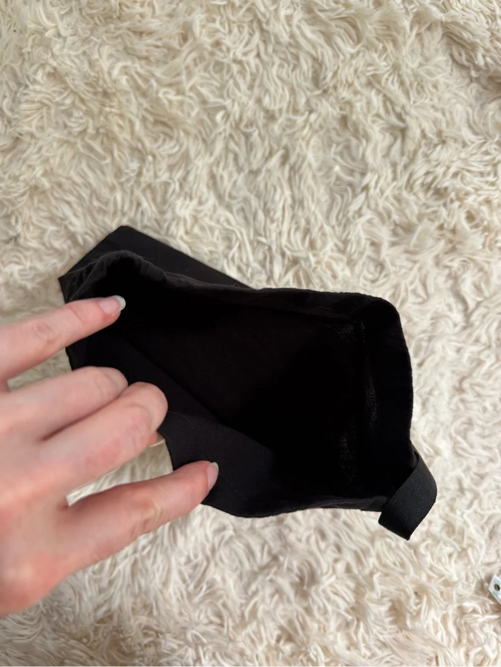 CHANEL Black Cotton Drawstring Dust Bag Shoe Handbag Storage Pouch 9” x 13”